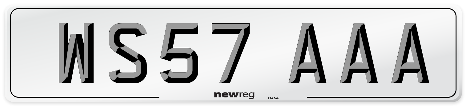 WS57 AAA Number Plate from New Reg